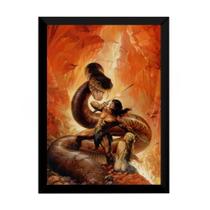 Quadro Pintura Ken Kelly Conan Vs Serpente Grande 42x29
