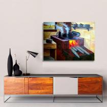 Quadro pintura moderna de alto relevo 70x100cm