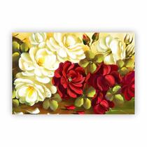 Quadro Pintura Rosas Arte Canvas 60x40cm