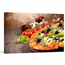 Quadro Pizza Restaurante Pizzaria com Tela em Tecido