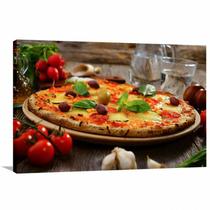 Quadro Pizza Restaurante Pizzaria com Tela em Tecido