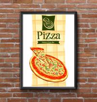 Quadro Pizza Vintage Retrô Tamanho A3 Com Moldura e Acetato