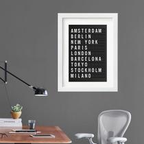Quadro Placa De Aeroporto Cidades - 60x48cm