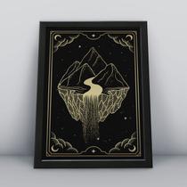 Quadro Placa Decorativa folhas douradas