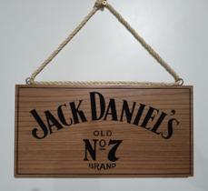 Quadro placa decorativa jack daniels churrasqueira churrasco entalhado em madeira