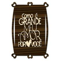 Quadro Placa Decorativa Madeira MDF - É grande o meu amor