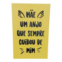 Quadro Placa Decorativa MAE UM ANJO QUE SEMPRE CUIDOU DE MIM