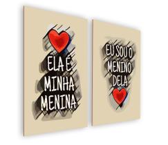 Quadro/Placa Decorativa MDF 20x28xm s/ Moldura Tema Namorados - I Love Be Nerd