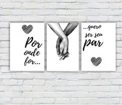 Quadro/Placa Decorativa MDF 20x28xm s/ Moldura Tema Namorados