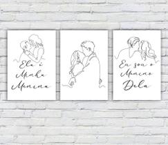 Quadro/Placa Decorativa MDF 20x28xm s/ Moldura Tema Namorados