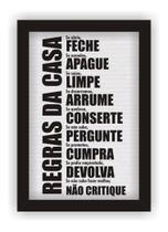 Quadro Placa Decorativa Mdf Regras Da Casa Com Moldura
