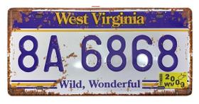 Quadro Placa Decorativa Metal Estados Unidos West Virginia