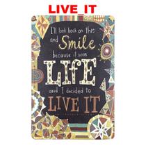 Quadro placa decorativa metal frases para quartos vida smile - Bazar Bom