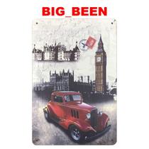 Quadro placa decorativa metal paises cidades londres big ben