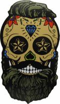 Quadro Placa Decorativa Parede Recorte Caveira Mexicana Com Barba Mdf