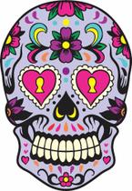 Quadro Placa Decorativa Parede Recorte Caveira Mexicana Roxa Mdf