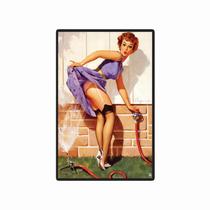 Quadro Placa Decorativa - PinUp Jardim