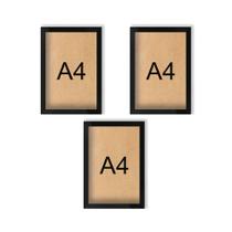 Quadro Placa Decorativa Placa Moldura MDF Cru Para A4 23,5x32cm - Kit 3 unidades - spezialle