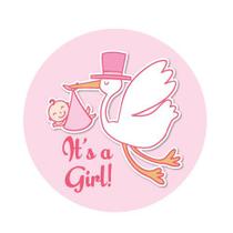 Quadro Placa Decorativa Redonda 3D - Its a Girl