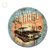 Quadro Placa Decorativa Redonda Premium Garage, Carro Quadro Placa Decorativa Redonda Premium Garage, Carro