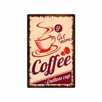 Quadro Placa Decorativa Retro - Coffe Retro Ferrugem