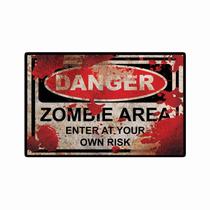 Quadro Placa Decorativa - Zombie Zone