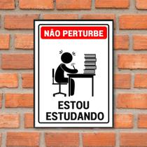 Quadro Placa Não Perturbe Estou Estudando Faculdade 20x28cm