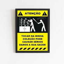 Quadro Placa Não Toque Na Coleção 45X34Cm - Com Vidro Preta