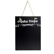 Quadro placa porta recado negro de madeira 36cm Quadro placa porta recado negro de madeira 36cm