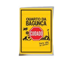 Quadro Placa Quarto Da Bagunça 33X24Cm - Com Vidro Branca Quadro Placa Quarto Da Bagunça 33X24Cm - Com Vidro Branca
