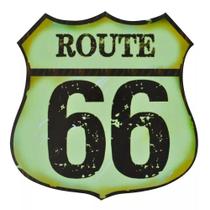 Quadro Placa Route Em Madeira Decorativa - Route 66