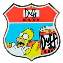 Quadro Placa Route em Madeira Decorativa - The Simpsons Duff Beer