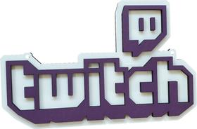 Quadro Placa Twitch Logo Em Relevo, Decoração Gamer 44cm