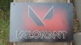 Quadro Placa Valorant Em Relevo Decoração Gamer 29cm