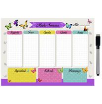 Quadro Planejador de Metal Semanal 20x26cm + Caneta