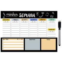 Quadro Planejador de Metal Semanal 20x26cm + Caneta - Ideal Planners