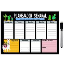 Quadro Planejador de Metal Semanal 20x26cm + Caneta - Ideal Planners