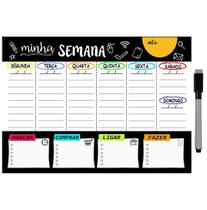 Quadro Planejador De Metal Semanal 20X26Cm + Caneta M13