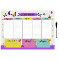 Quadro Planejador de Metal Semanal 29x40cm + Caneta