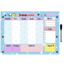 Quadro Planejador De Metal Semanal 29X40Cm + Caneta