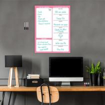 Quadro Planejamento Mensal Planner Tarefas Rosa 50 x 37,5 cm