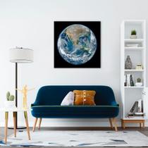 Quadro Planeta Terra 60x60 Filete Preto
