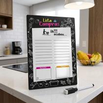 Quadro Planner Lousa Metal Lista de Compras 20x26cm com Caneta Apagável Quadro Planner Lousa Metal Lista de Compras 20x26cm com Caneta Apagável