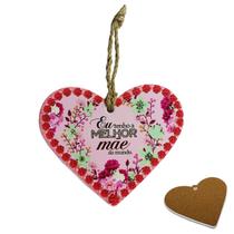 Quadro Plaquinha Coração Porcelana Melhor Mãe Dia das Mães