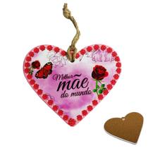 Quadro Plaquinha Coração Porcelana Presente Melhor Mãe Mundo