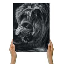 Quadro Plaquinha Decorativa MDF Leão Mostrando dentes - FR37