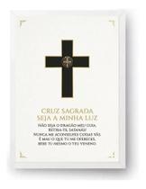 Quadro Poderosa Oração De São Bento Com Cruz Branco 30x42cm Quadro Poderosa Oração De São Bento Com Cruz Branco 30x42cm