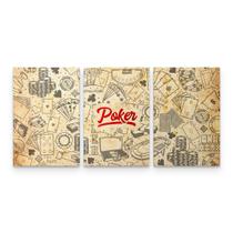 Quadro Poker Elementos Vintage Retrô Decorativo