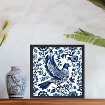 Quadro Pomba Branca Estilo ulejo Português - 33X33Cm