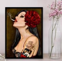 Quadro Pombagira Maria Padilha 45X34Cm - Com Vidro Preta